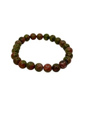 Unakite Beaded Stretch Bracelet